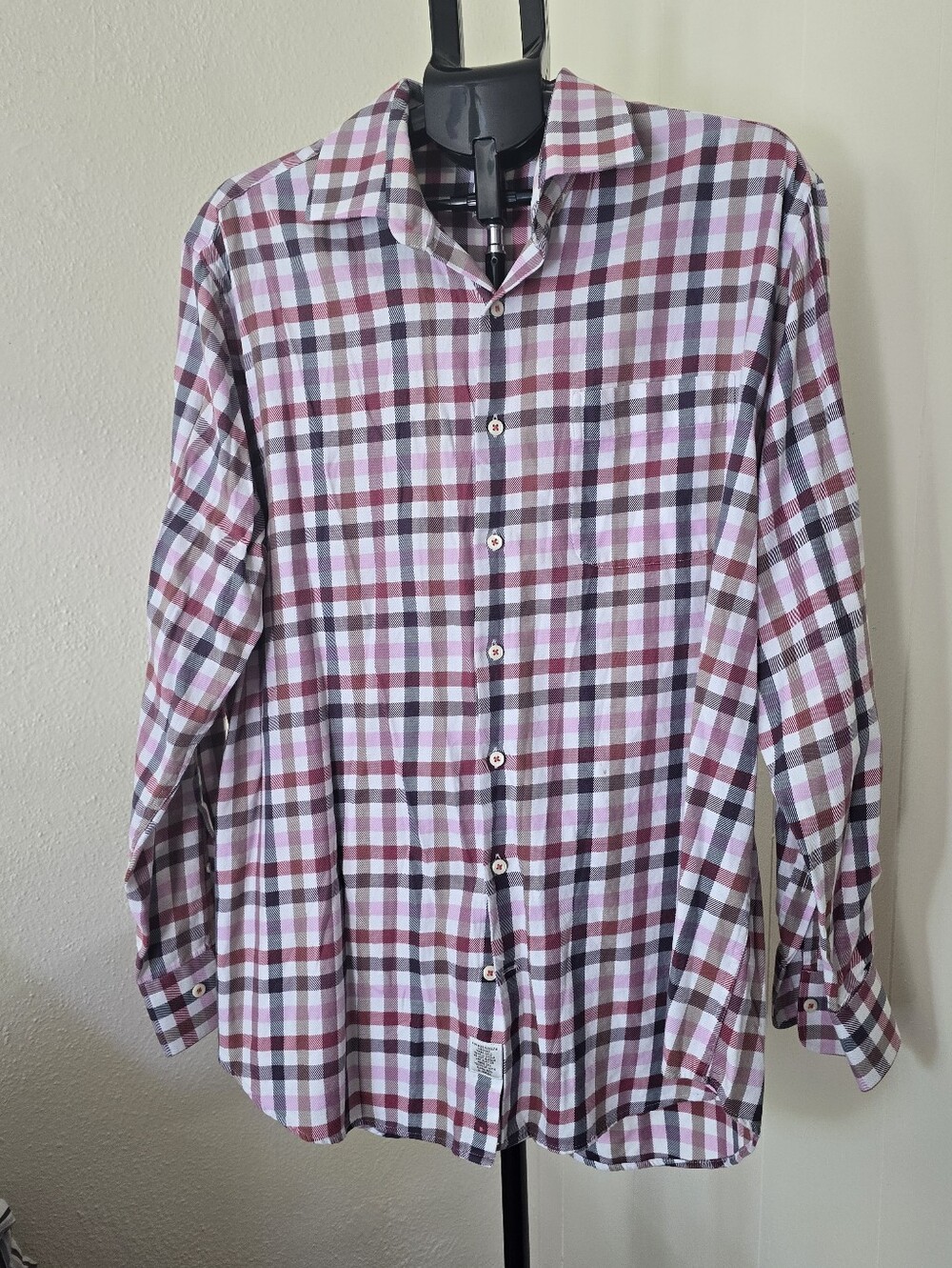 Peter Millar Men’s XL Plaid 100% Cotton Long Sleeve Button Down Shirt